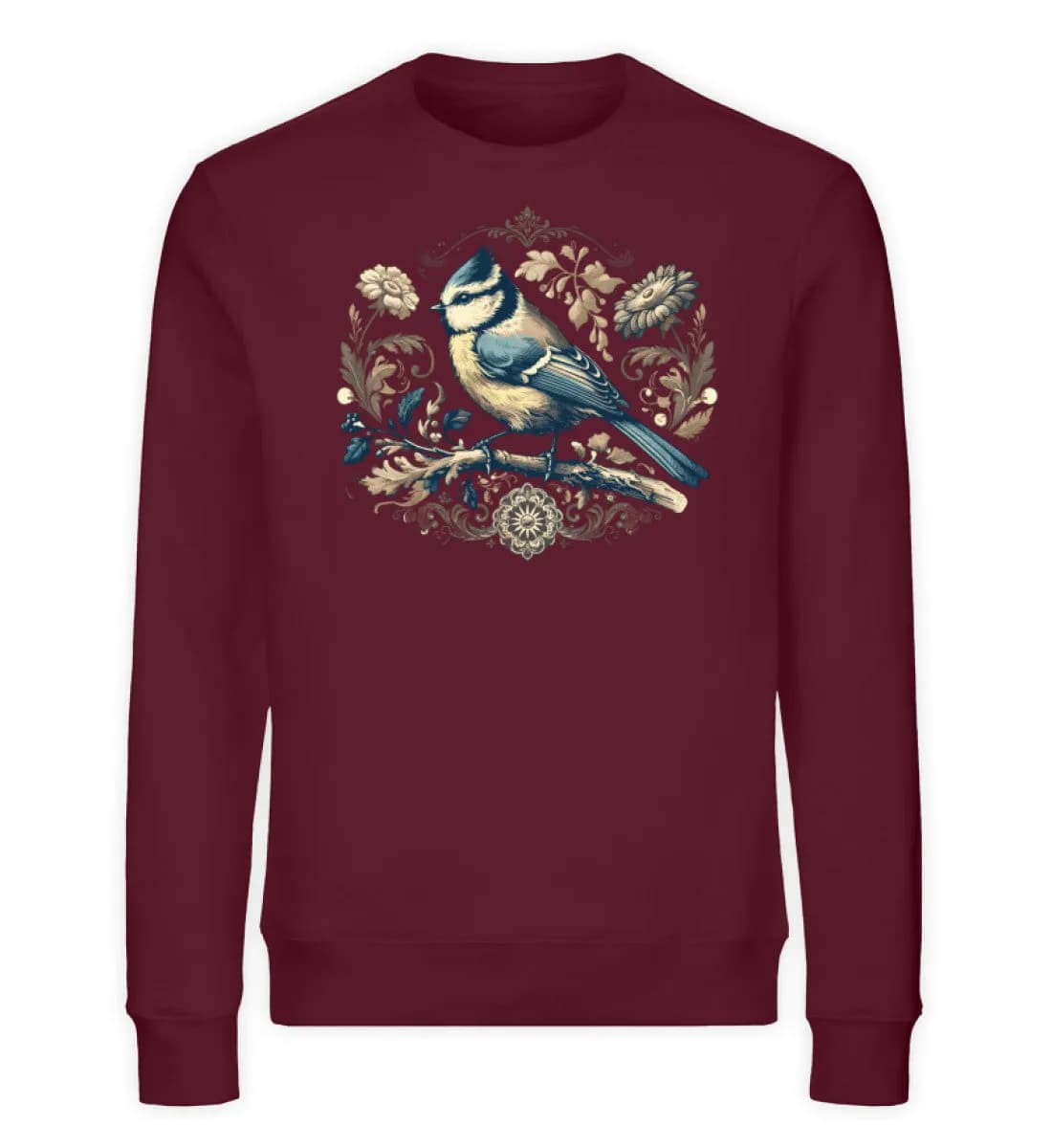 Blaumeise Retroblumen - Unisex Bio Sweatshirt