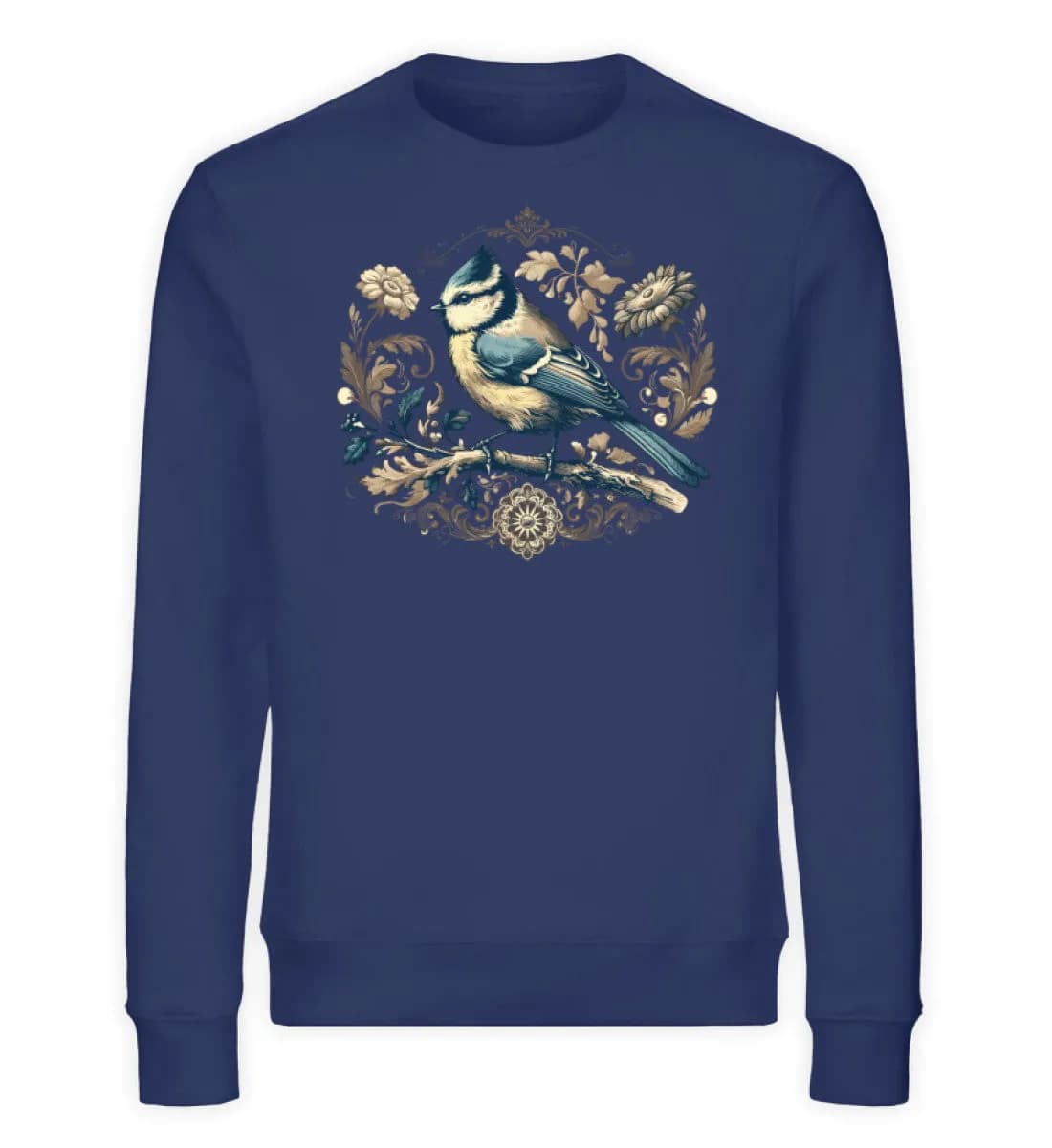 Blaumeise Retroblumen - Unisex Bio Sweatshirt