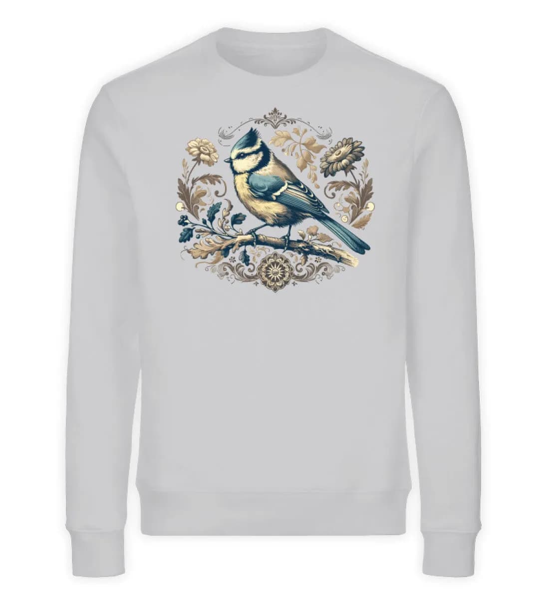 Blaumeise Retroblumen - Unisex Bio Sweatshirt